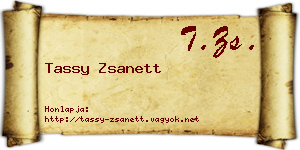 Tassy Zsanett névjegykártya